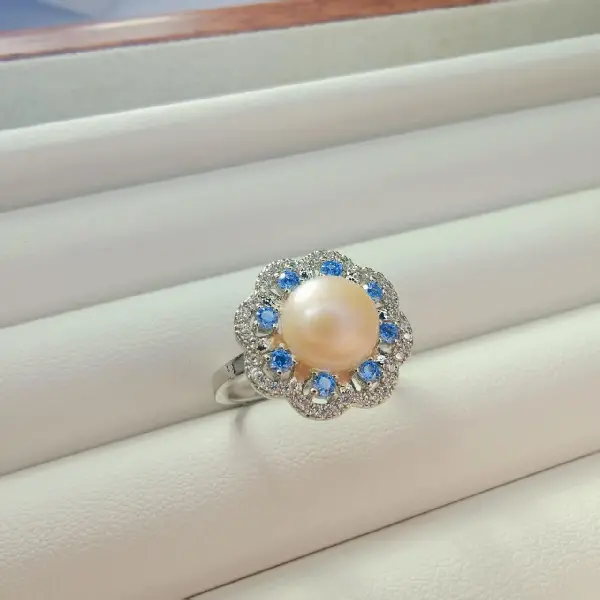 Silver ring pink pearl,tkmbeautysupply.com