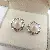 Wholesale Large Pearl Earrings 925 Silver Gold Plated - 4039 silver white beads (10mm)