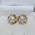 Wholesale Large Pearl Earrings 925 Silver Gold Plated - 4004 golden large white beads (9.5-10mm)