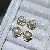 Wholesale Large Pearl Earrings 925 Silver Gold Plated - 4004 golden small white beads (8.5-9mm)