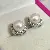 Wholesale Large Pearl Earrings 925 Silver Gold Plated - 4005 silver earrings with white beads (9-9.5mm)
