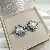 Wholesale Large Pearl Earrings 925 Silver Gold Plated - 4006 silver white beads (9-9.5mm)