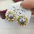 Wholesale Large Pearl Earrings 925 Silver Gold Plated - 4053 golden gray beads (10mm)