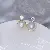 Wholesale Large Pearl Earrings 925 Silver Gold Plated - 4017 golden white beads (9.5-10mm)