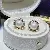 Wholesale Large Pearl Earrings 925 Silver Gold Plated - 1396 golden white beads (9.5-10mm)