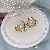 Wholesale Large Pearl Earrings 925 Silver Gold Plated - 4025 golden white beads (9-9.5mm)
