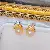 Wholesale Large Pearl Earrings 925 Silver Gold Plated - 4029 golden pink beads (9.5-10mm)
