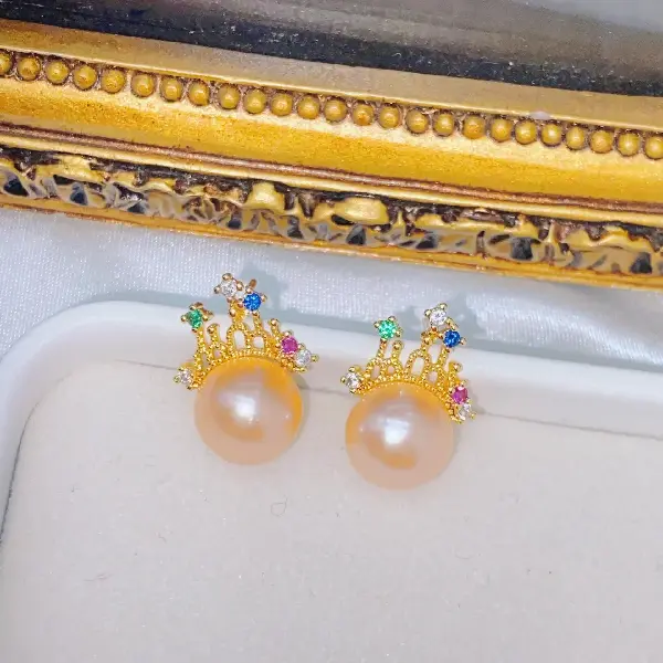 4029 golden pink beads (9.5-10mm),tkmbeautysupply.com