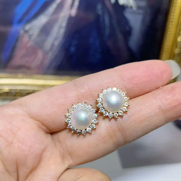 4064 golden white beads (9-9.5mm),tkmbeautysupply.com