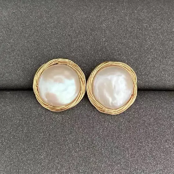 5252 Button Wrap Earrings,tkmbeautysupply.com