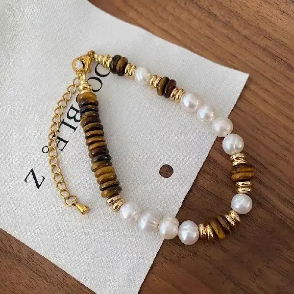 Abacus tiger eye stone extension chain bracelet,tkmbeautysupply.com