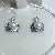 Wholesale Gold Plated Pearl Zircon Earrings for Women - 4038B white