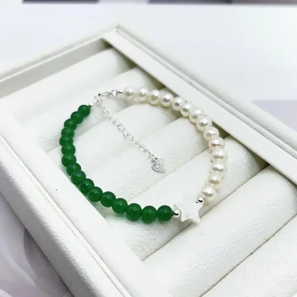 6020 jasper pearl bracelet sterling silver buckle,tkmbeautysupply.com