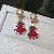 Wholesale Gold Plated Pearl Zircon Earrings for Women - 1489B Pink
