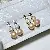 Wholesale Gold Plated Pearl Zircon Earrings for Women - 1536B silver colored beads