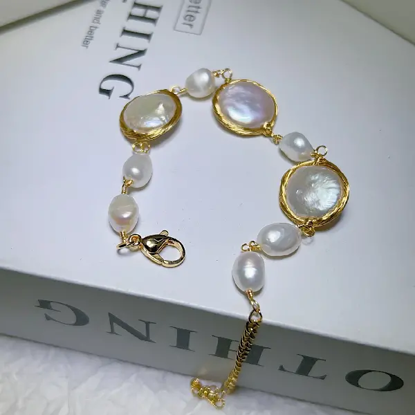 6018 button wire wrapped bracelet,tkmbeautysupply.com