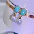 Wholesale Turquoise Earrings Set Hepburn Style Fashion - 4050 white pearl earrings-silver