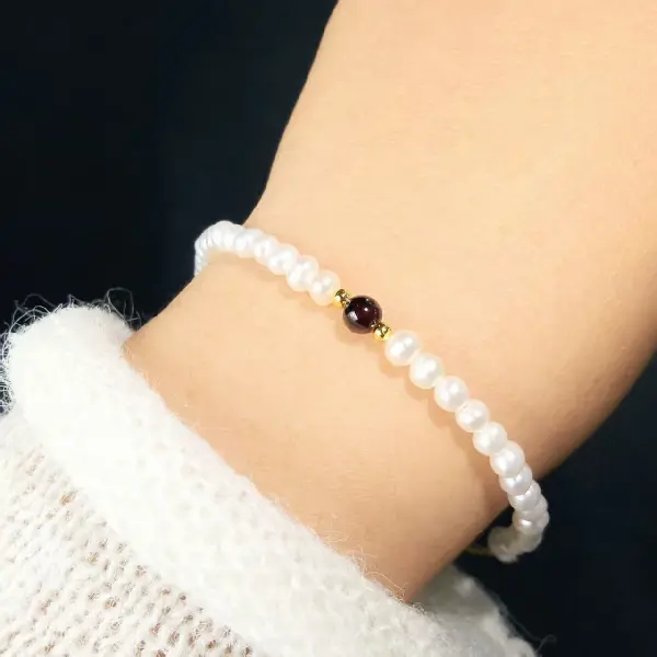 Garnet Pearl Bracelet,tkmbeautysupply.com