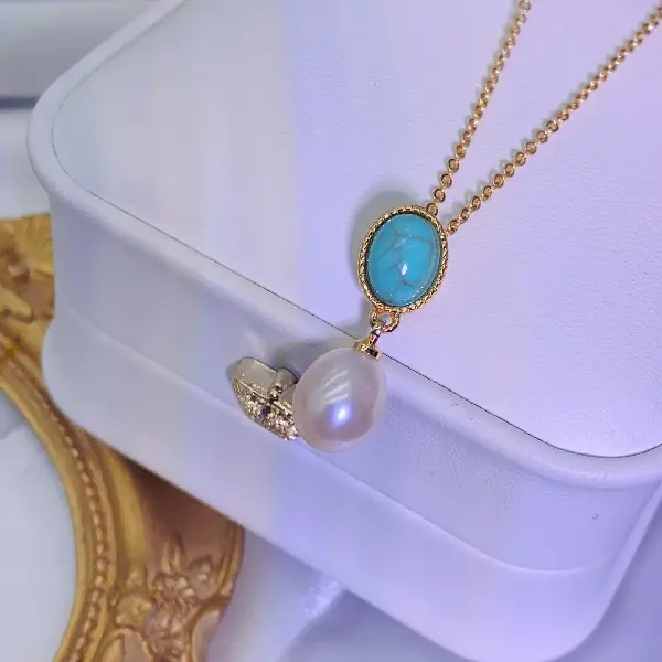 X4050 pink necklace-gold,tkmbeautysupply.com