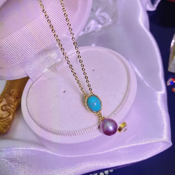X4050 Purple Necklace-Silver,tkmbeautysupply.com