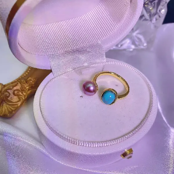 Purple Pearl Ring-Silver,tkmbeautysupply.com