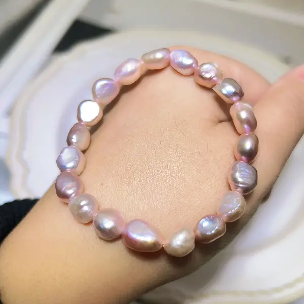 8-9MM Purple Baroque Pearl Bracelet,tkmbeautysupply.com