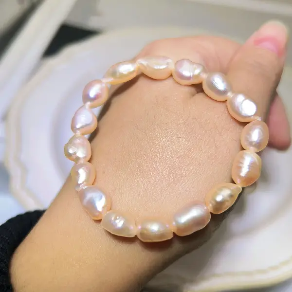 8-9MM pink baroque pearl bracelet,tkmbeautysupply.com