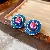 Vintage Earrings Wholesale Supply - Light Luxury Jewelry - Silver Needle-Blue Oil Drop Rose Flower Earrings.
