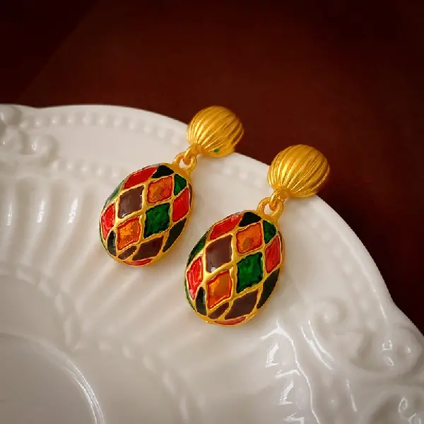 Silver Needle Medieval Oil Drop Earrings,tkmbeautysupply.com
