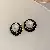 Vintage Earrings Wholesale Supply - Light Luxury Jewelry - 4# Silver Needle Black Medieval Pearl Earrings