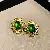 Vintage Earrings Wholesale Supply - Light Luxury Jewelry - 23# Silver Needle Green Medieval Oval Earrings