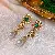 Vintage Earrings Wholesale Supply - Light Luxury Jewelry - 37# Silver Needle Second-hand Emerald Diamond Flower Pearl Drop Earrings