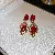 Vintage Earrings Wholesale Supply - Light Luxury Jewelry - Silver Needle Red Drop Earrings