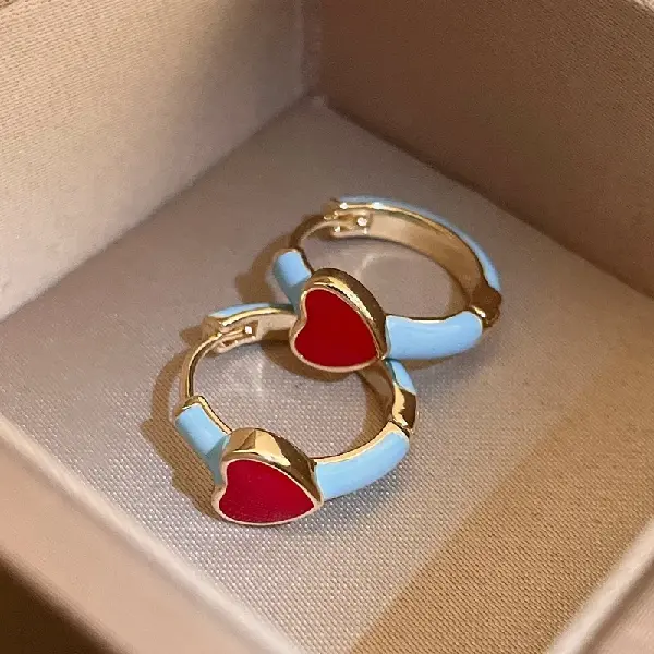 Oil dripping love earrings,tkmbeautysupply.com