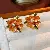 Vintage Earrings Supply - Versatile Wholesale High-end Jewelry - Silver needle oil drop pearl orange flower leaf earrings