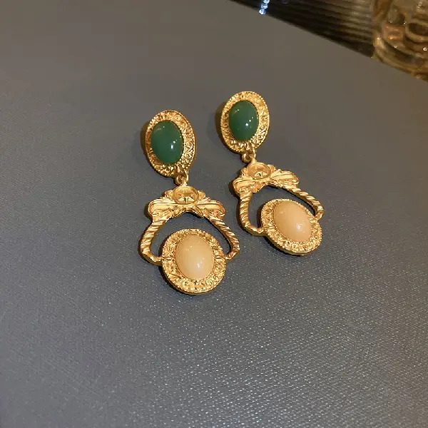 Silver Needle Oval Earrings,tkmbeautysupply.com