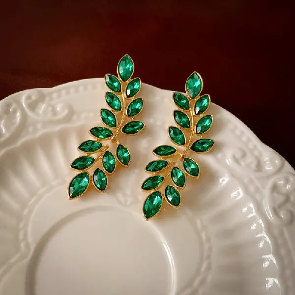 Silver Needle Set Diamond Medieval Branch Tassel Earrings,tkmbeautysupply.com