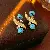 Supply Medieval Vintage Diamond-Set Oval Earrings & Necklace - 5# Silver Needle-Diamond Irregular Turquoise Stud Earrings