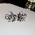Supply Medieval Vintage Diamond-Set Oval Earrings & Necklace - 11# Silver Needle-Diamond Shijia Pearl Oil Drop Flower Stud Earrings