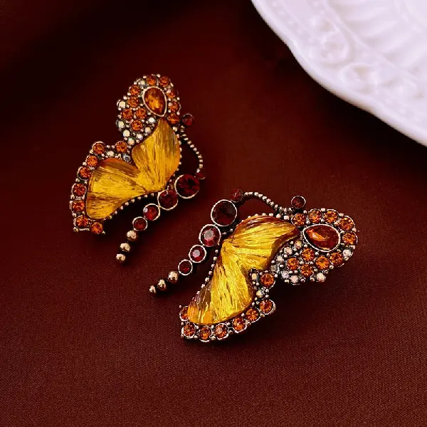 16# Silver Needle-Diamond Acrylic Butterfly Stud Earrings,tkmbeautysupply.com