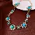 Supply Medieval Vintage Diamond-Set Oval Earrings & Necklace - 21# necklace - round pleated diamond head