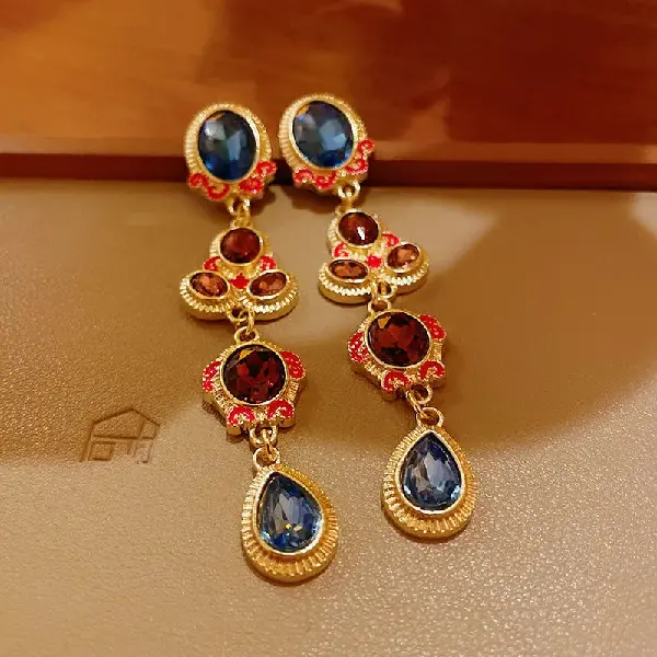 41# Silver Needle-Diamond Drop Shape Earrings,tkmbeautysupply.com