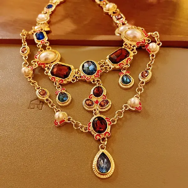 42# Necklace-Diamond Pearl Drops,tkmbeautysupply.com