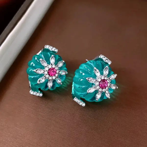 46# silver needle-diamond resin flower circular pattern,tkmbeautysupply.com