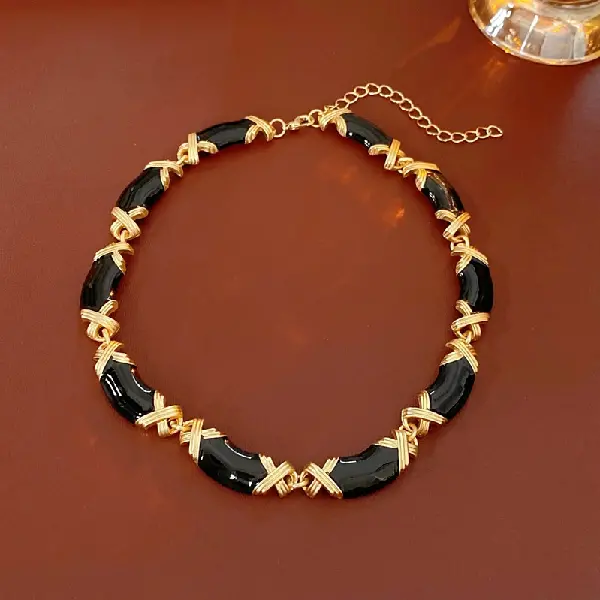70# Necklace-Drip Oil Cross Link,tkmbeautysupply.com