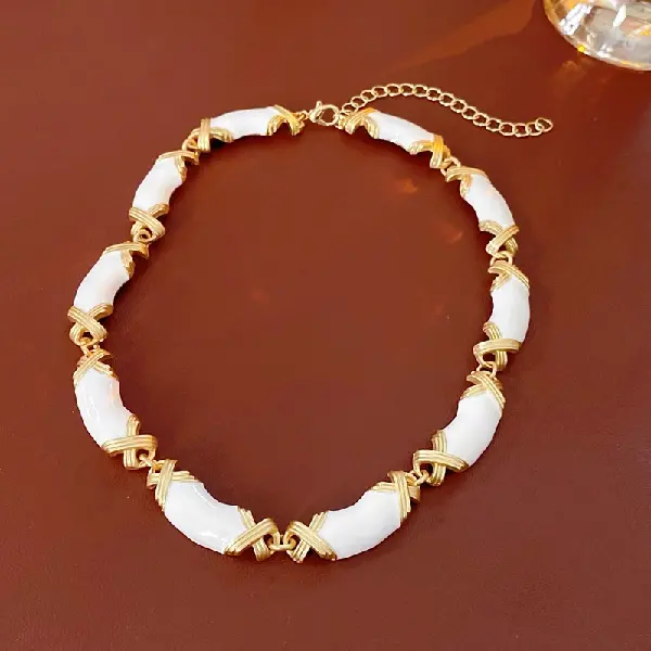 72# Necklace-Drip Oil Cross Link,tkmbeautysupply.com
