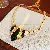 Supply Medieval Vintage Diamond-Set Oval Earrings & Necklace - 80# Necklace-Dripping Oil Heart-Shaped Snake Shape