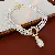 Wholesale Medieval Vintage Diamond Geometric Oval Jewelry Set - 86# Necklace-Flower inlaid with diamonds, droplets of rice pearls