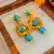 Wholesale Vintage Retro Earrings | High-End Pearl Supply - Silver needle hollow turquoise metal drop earrings