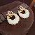 Wholesale Vintage Retro Earrings | High-End Pearl Supply - Silver Needle Round Hollow Diamond Resin Stud Earrings